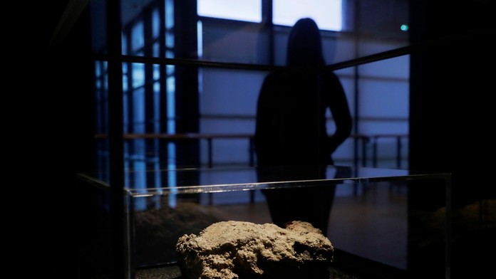 Členovia výpravy KĽDR mávajú vlajkami pred otváracím ceremoniálom ZOH 2018.