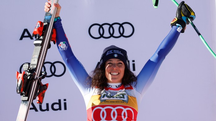 V zjazde žien sa zrodila dvojitá talianska radosť. Goggiová bola po triumfe nadšená