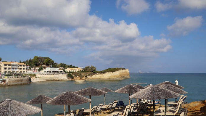 pláž, Grécko, Korfu 