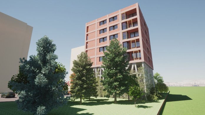 Nová bytovka na Mukačevskej.