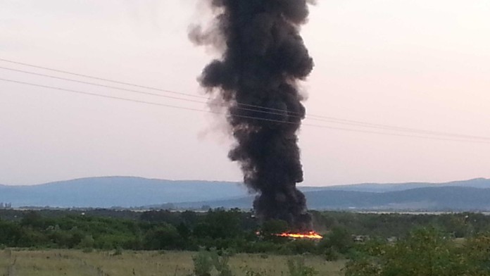 Požiar skládky pri Budmericiach