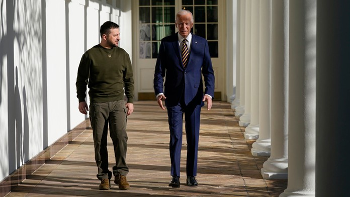 Biden prijal Zelenského v Bielom dome vo Washingtone.