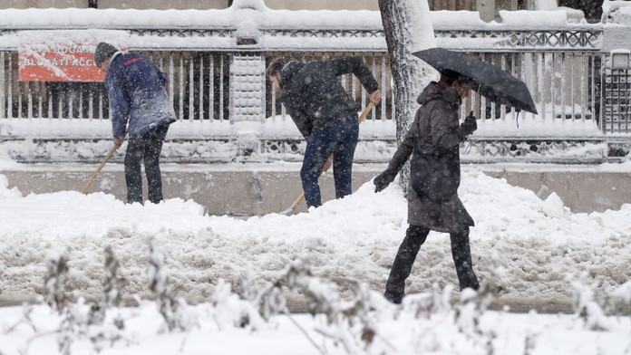 Snehová metelica v Rumunsku.