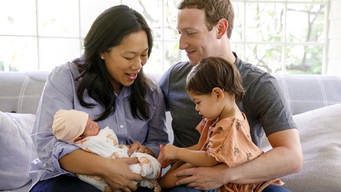 Mark Zuckerberg s dcérami a manželkou Priscillou Chan.