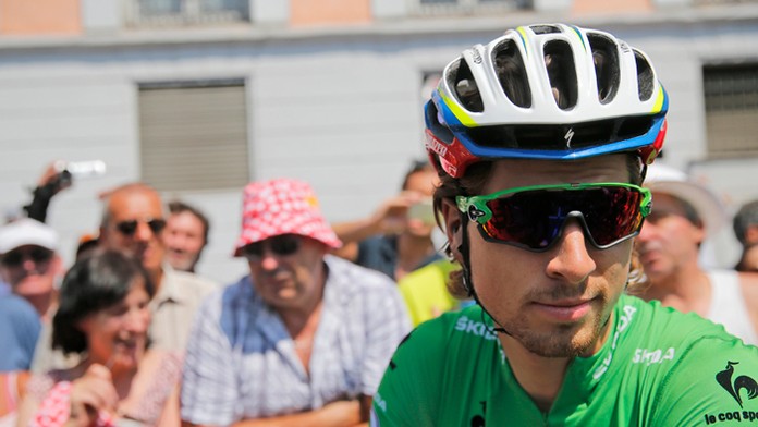 Peter Sagan pred štartom 10. etapy na TdF z Tarbes do La Pierre-Saint-Martin.