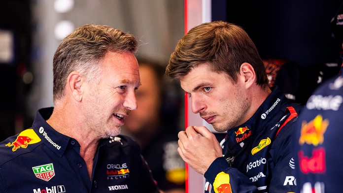 Max Verstappen a Cristian Horner.