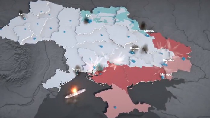 VIDEO: Ruská invázia v 90 sekundách. Animácia ukazuje, ktoré územia obsadili Rusi a ktoré stále kontrolujú Ukrajinci