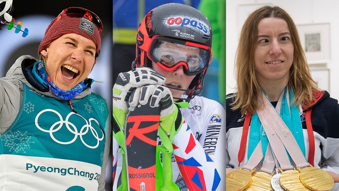 Anastasia Kuzminová, Petra Vlhová a Henrieta Farkašová.