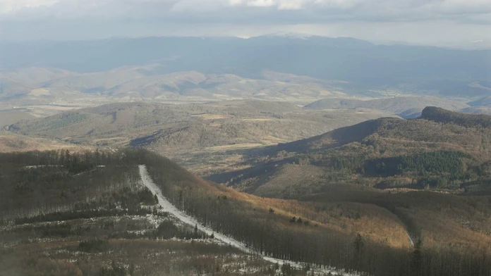 Letecký pohľad na slovensko-ukrajinskú hranicu.