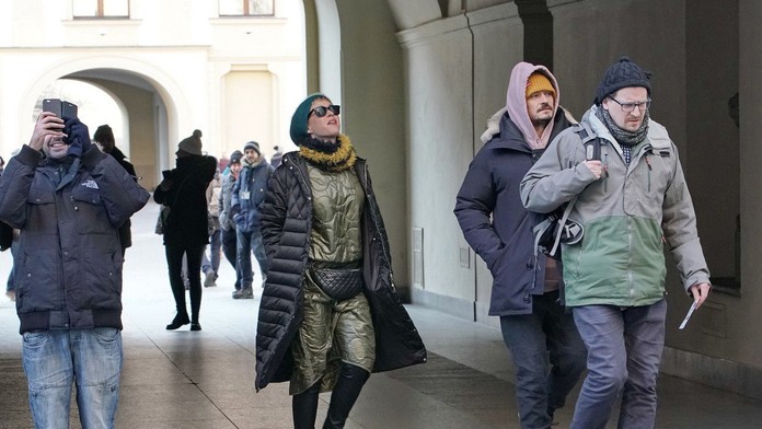 Katy Perry a Orlando Bloom na Pražskom hrade. 