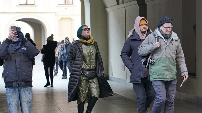 Katy Perry a Orlando Bloom na Pražskom hrade. 