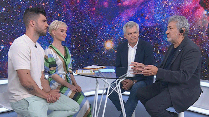 Na snímke spoluzakladateľ medzinárodného festivalu Starmus a astrofizyk Garik Israelian a spoluzakladateľ spoločnosti Eset Anton Zajac.