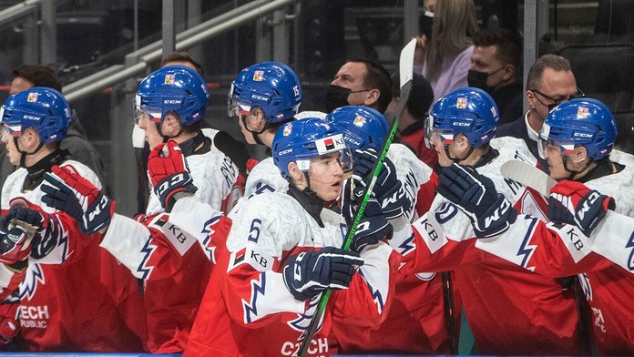 Česká gólová radosť v zápase s Kanadou.