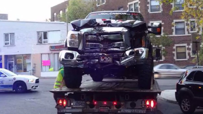 Auto Zacka Kassian po nehode.