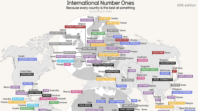 MAPA: Každá krajina je v niečom NAJ.