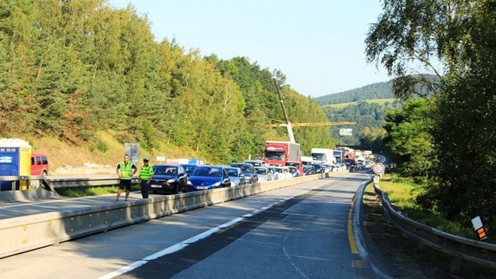 Nehoda na českej diaľnici.