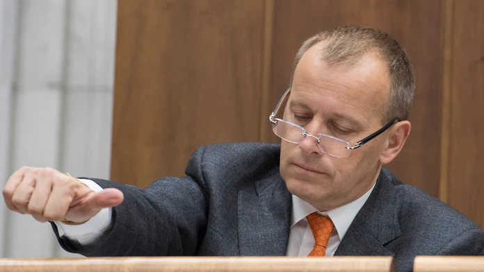 Tomáš Ďubek zo Zlatých Moraviec počas tlačovky pred začiatkom jarnej časti sezóny.
