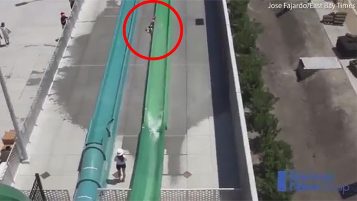 Chlapec vyletel z tobogánu.