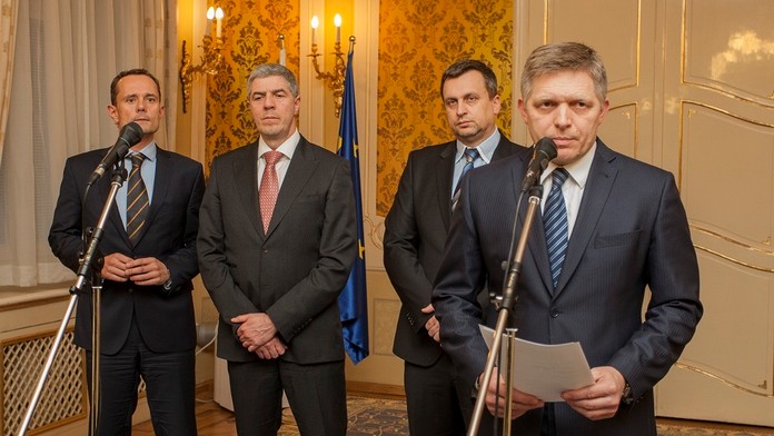 Lídri vládnej koalície na archívnej snímke.