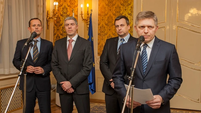 Lídri vládnej koalície na archívnej snímke.