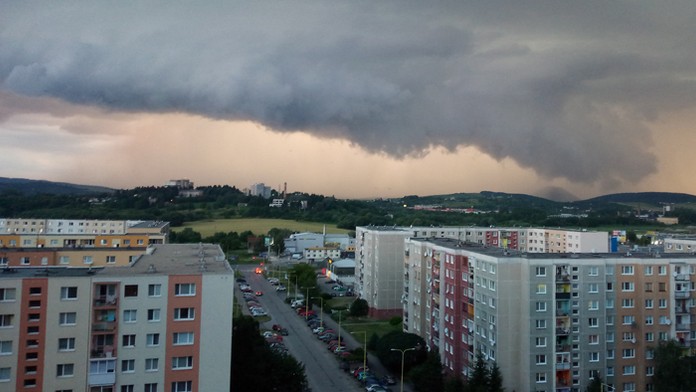 Blížiaca sa búrka v Prešove.