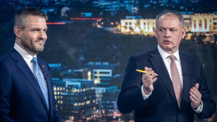 Líder OĽANO Igor Matovič v štúdiu TV Markíza počas predvolebnej debaty.