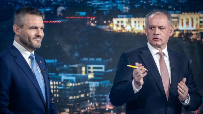 Líder OĽANO Igor Matovič v štúdiu TV Markíza počas predvolebnej debaty.