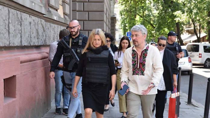 Natália Milanová počas návštevy Ukrajiny