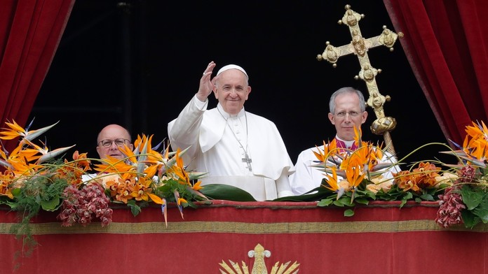 Pápež František počas príhovoru Urbi et Orbi.