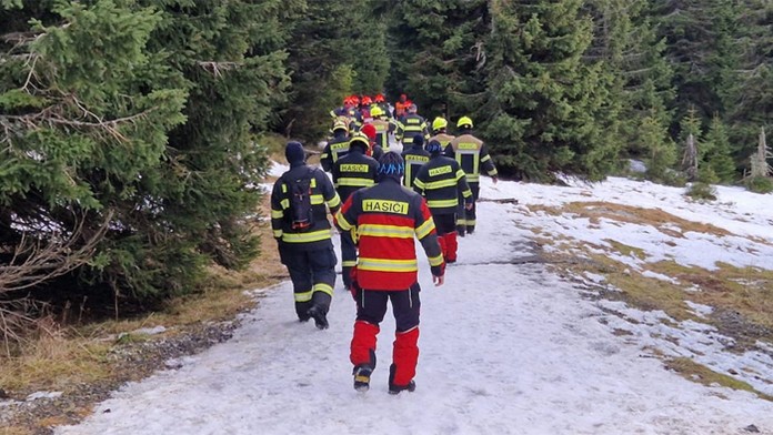 Pátracia akcia v Krkonošiach.
