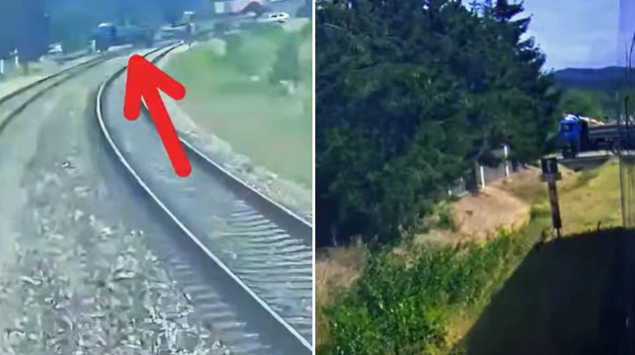 VIDEO: Sekundy hrôzy na železničnom priecestí. Vodič uviazol medzi závorami, blížil sa vlak