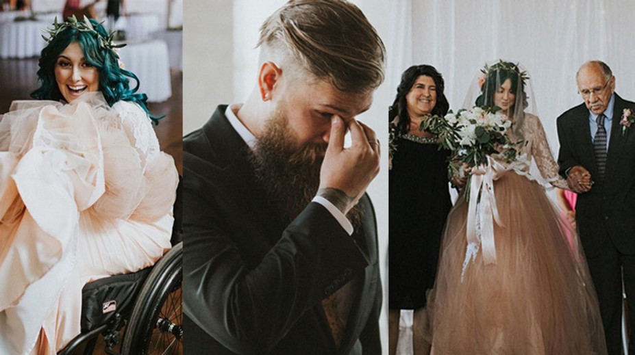 Najdojímavejší svadobný moment. Paralyzovaná nevesta prešla uličkou po svojich