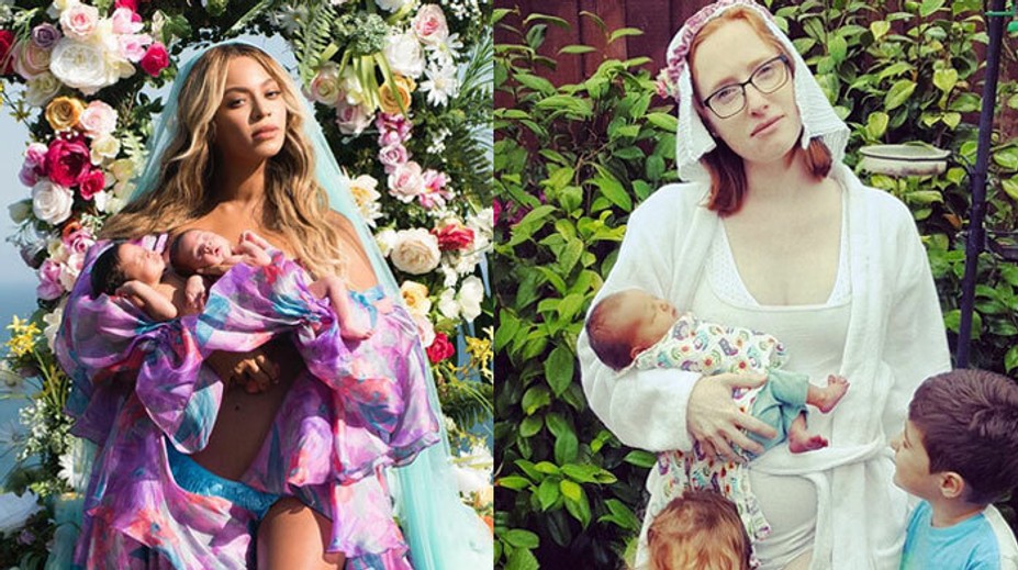 Ľudia sa inšpirovali fotkou Beyoncé s dvojičkami. Takto to vyzerá v skutočnosti