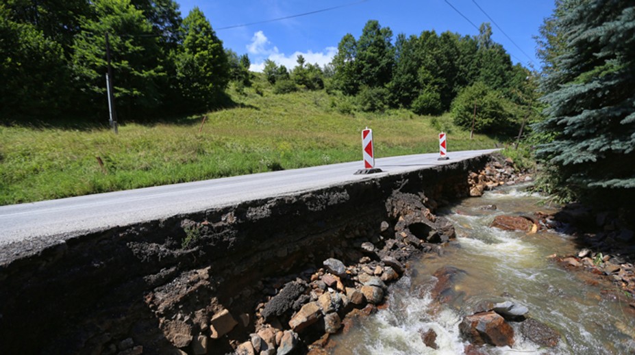 Takáto spúšť ostala v Kremnických Baniach po daždi