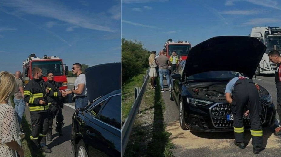 Spod kapoty sa začal valiť dym a z auta vytekať olej. Limuzína Martiny Šimkovičovej mala na ceste technické problémy