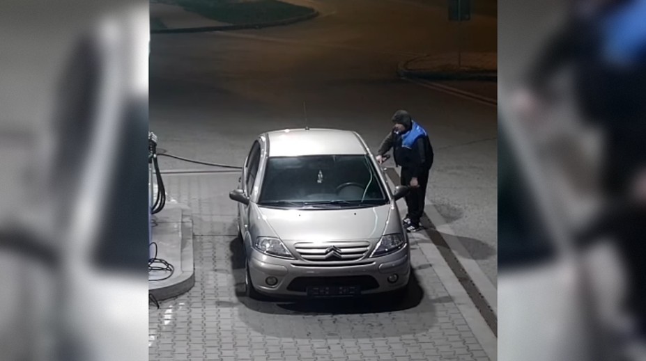 VIDEO: Natankoval, umyl si čelné sklo a bez zaplatenia spokojne odišiel. Na aute chýbala ŠPZ