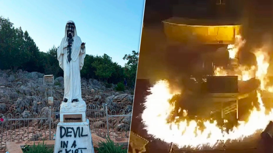 VIDEO: Šokujúce zábery z Medžugoria. Kamera zachytila podpaľača priamo pri čine, zanechal aj znepokojivý odkaz