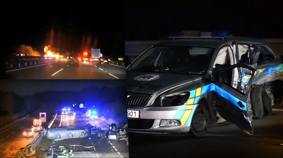 Ohnivé peklo na D1: Pri požiari cisterny zhorel človek, mercedes brutálne narazil do policajtov