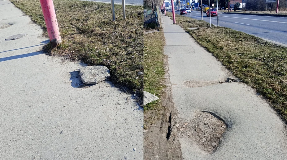 Dieťa spadlo do diery na chodníku v Ružomberku. Vieme o nej, reaguje mesto