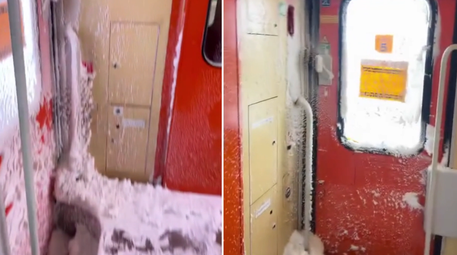 VIDEO: Rýchlik do Bratislavy zasypal sneh. Cestujúcim sa naskytol bizarný pohľad, ZSSK reaguje