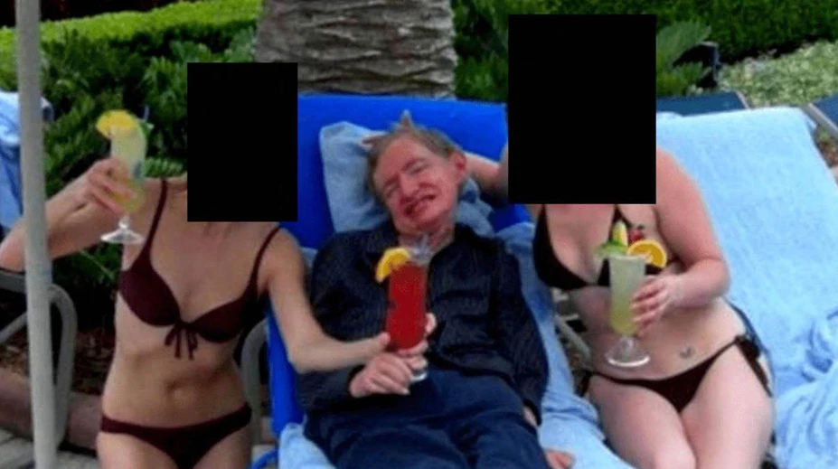 Fotografia Hawkinga na Epsteinovom ostrove prispela k šíreniu divokých teórií. Vysvetlenie je však banálne