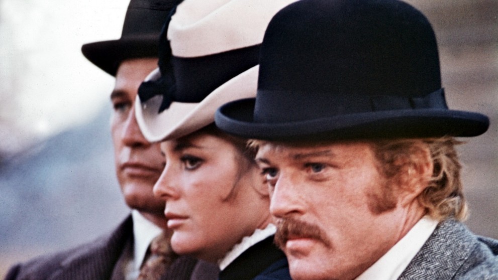 Robert Redford, Katharine Ross a Paul Newman vo filme Butch Cassidy a Sundance Kid.