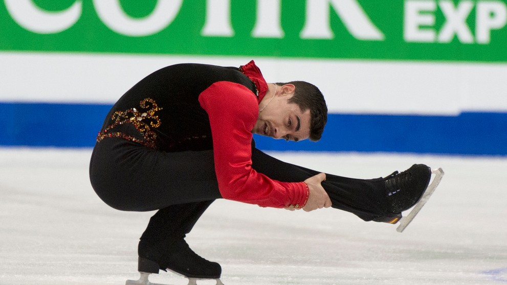 Španiel Javier Fernandez počas krátkeho programu mužov na ME.