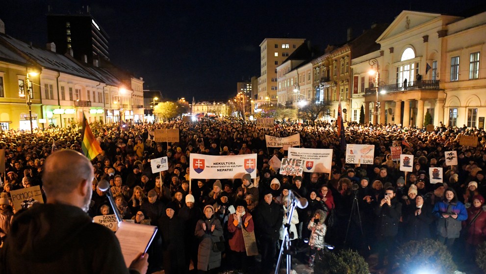 Opozičný protest v Košiciach.