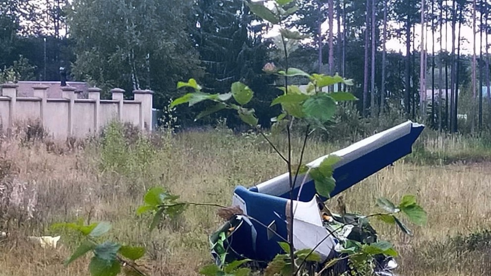 Trosky lietadla, v ktorom zahynul Prigožin.