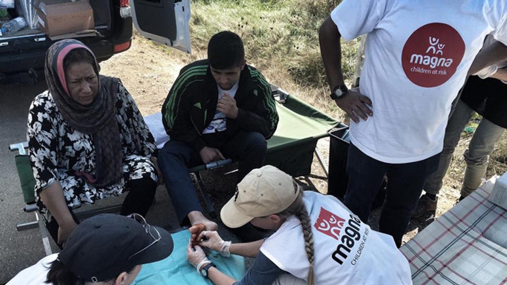 Ošetrenie utečencov.