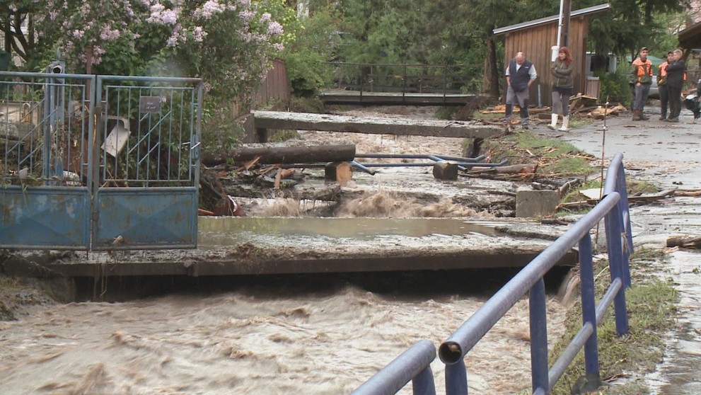 Povodeň v Rudne nad Hronom.