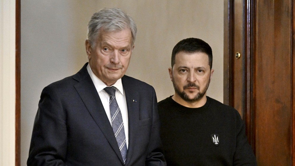 Ukrajinský prezident Volodymyr Zelenskyj počas návštevy Fínska