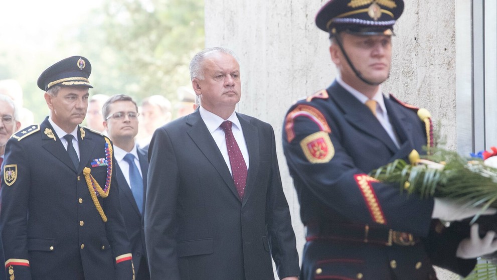 Andrej Kiska na oslavách 73. výročia SNP v Banskej Bystrici.