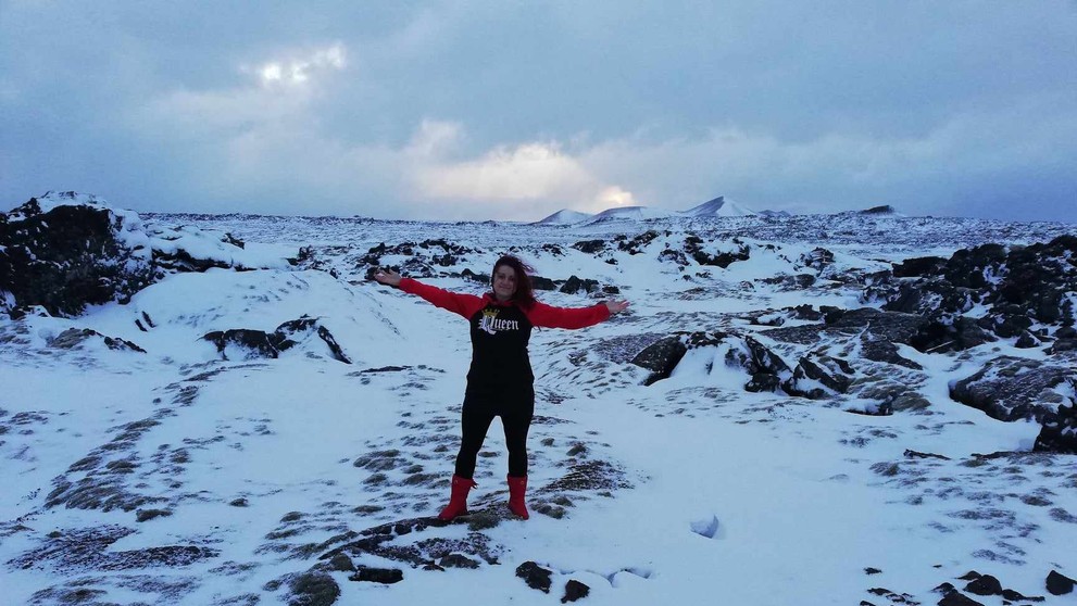 Slovenka Lucia na Islande.